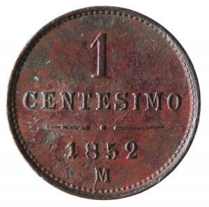  1 centesimo 1852, CU; Mont. ... 
