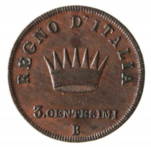 3 centesimi 1808, CU; Mont. 114
