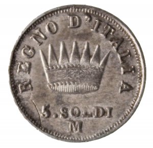 5 Soldi 1814; AG; Mont. 285