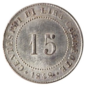 15 Soldi 1848; Ag; Mont. 95