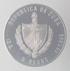 5 pesos 1985; AG 999 Gr: 12  ... 