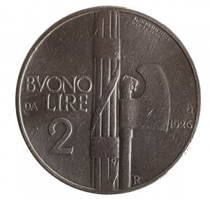  2 Lire 1926; Mont. 164 R