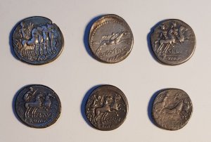 ROMA: Lotto di 6 denari diversi da ... 