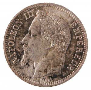 1 Franco 1867; Ag; KM 806