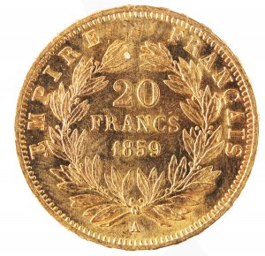  20 Franchi 1859; Au; Gr: ... 