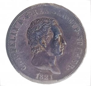 Carlo Felice (1821-1831), 5 lire ... 