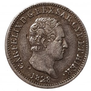 50 centesimi 1828 Torino; Mont. 115