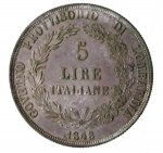  5 Lire 1848; AG, Mont. 425  ... 